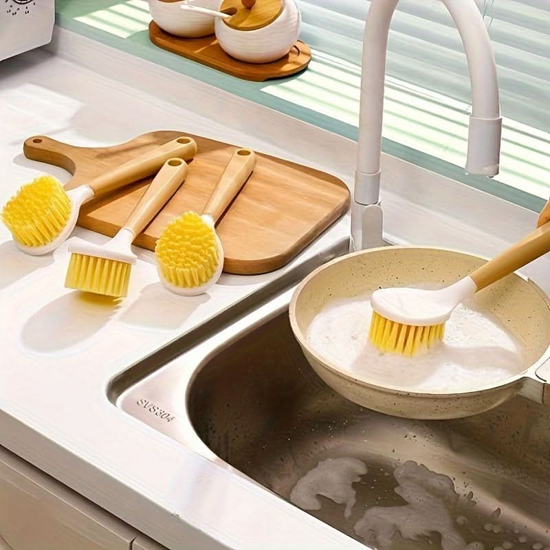 Long-Handled Kitchen Scrub Brush for Pots