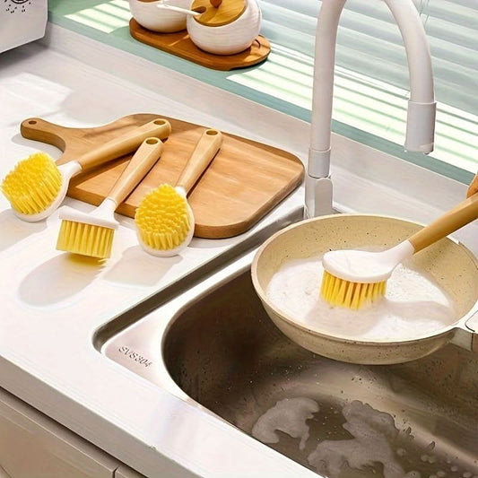 Long-Handled Kitchen Scrub Brush for Pots