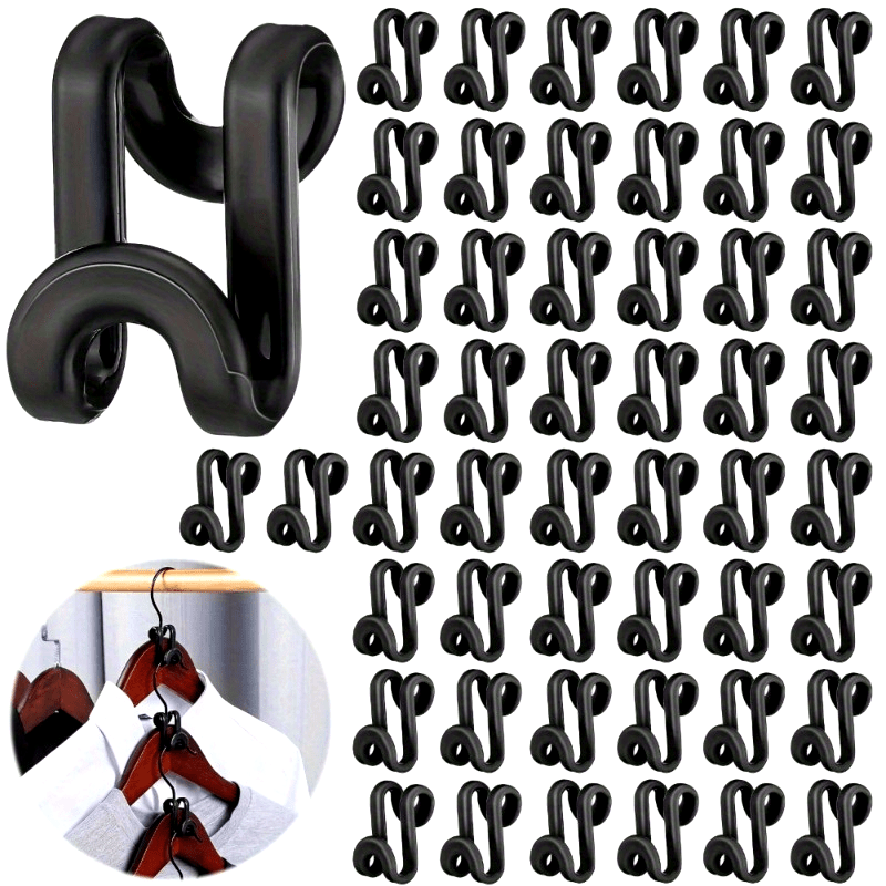 50pcs Plastic Closet Space-Saving Hanger Connectors