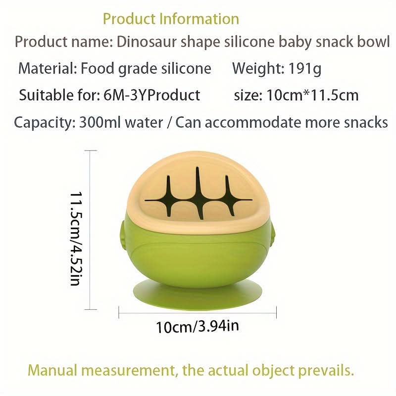 Silicone Snack Bowl with Suction Base – Spill-Proof Baby Feeding Bowl