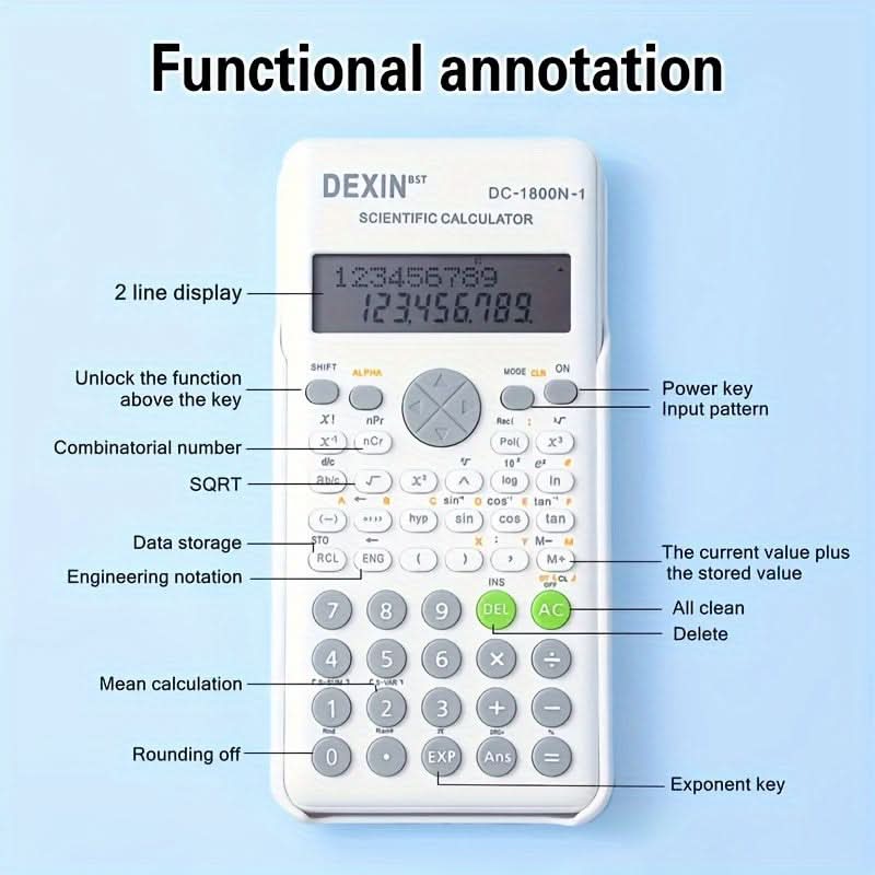 Colorful Scientific Calculator - Multifunctional LCD Display
