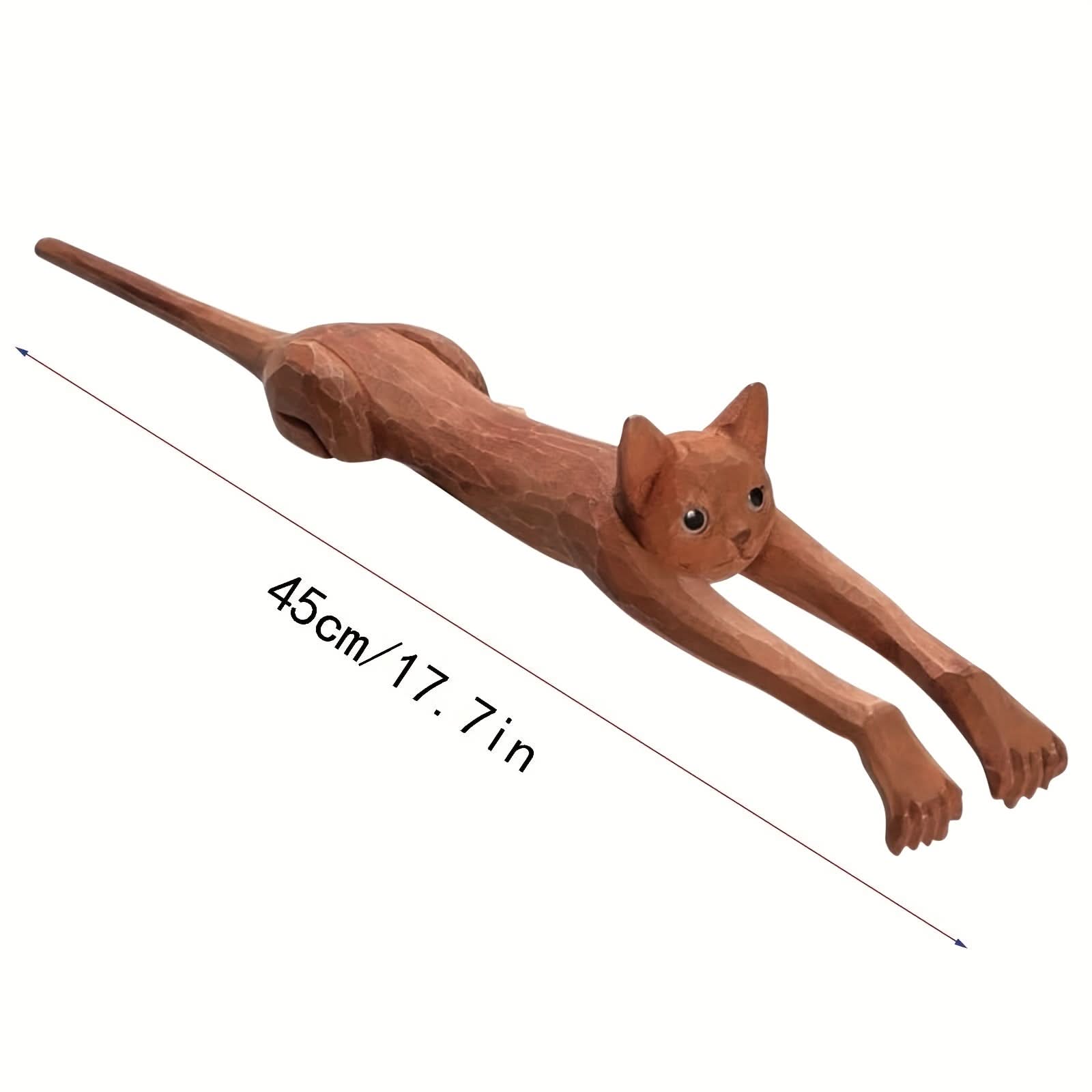 Wooden Back Scratcher – Long-Handle Cat-Shaped Massager
