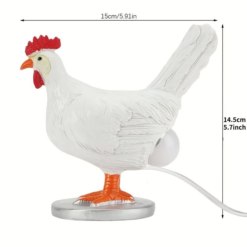 Resin White Egg Rooster Night Lamp
