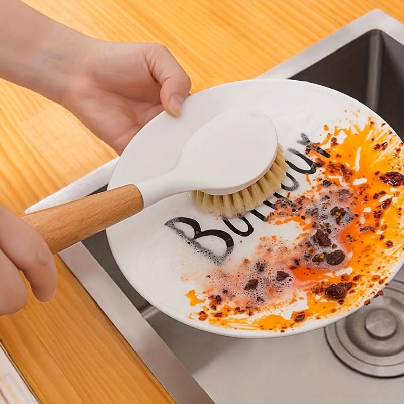 Long-Handled Kitchen Scrub Brush for Pots