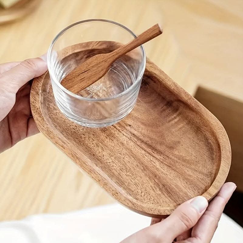 Stylish Wooden Rolling Tray with Cup Coaster