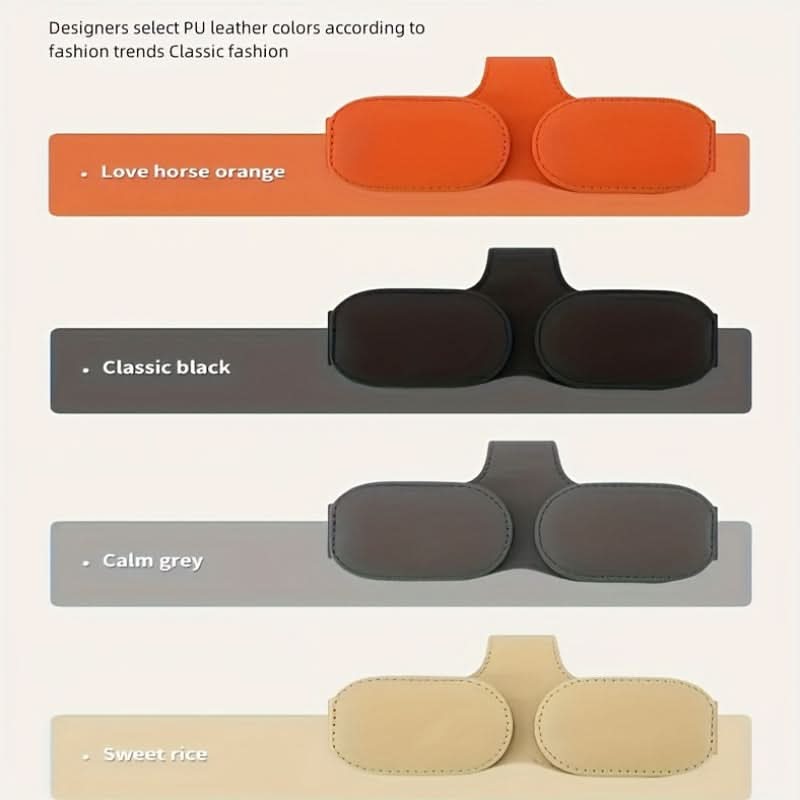 Magnetic PU Leather Car Visor Glasses Holder