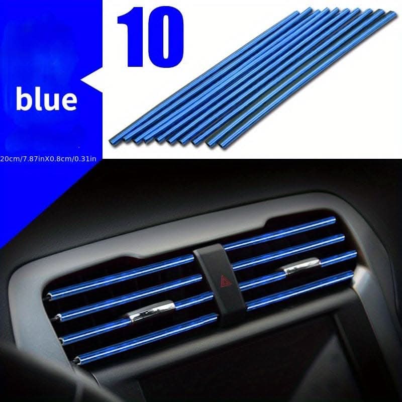 10-pcs. Car Air Vent Trim Strips – Outlet Molding for Interior Decoration