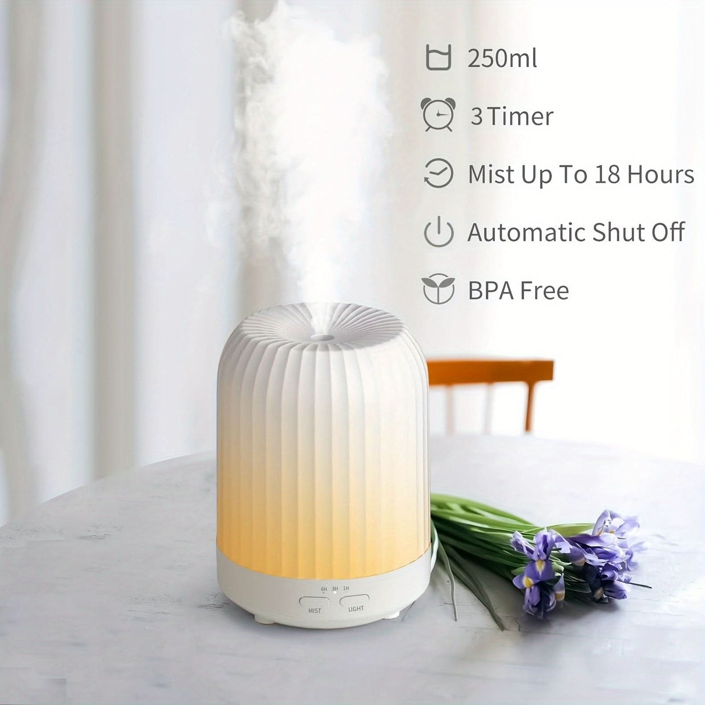 Ultrasonic Aroma Diffuser with LED Light