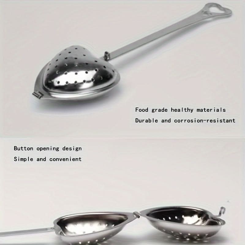 Heart-Shaped Stainless Steel Tea Strainer