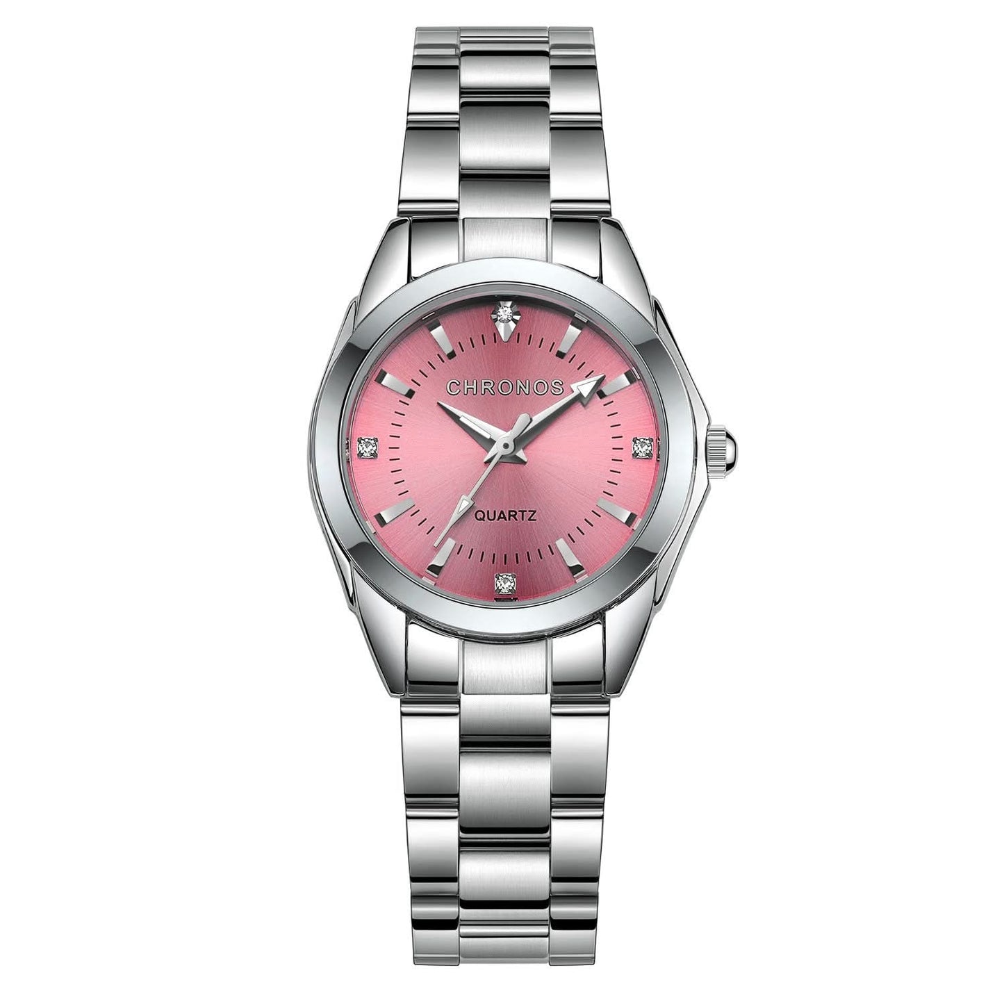 Elegant Crystal Round Quartz Watch