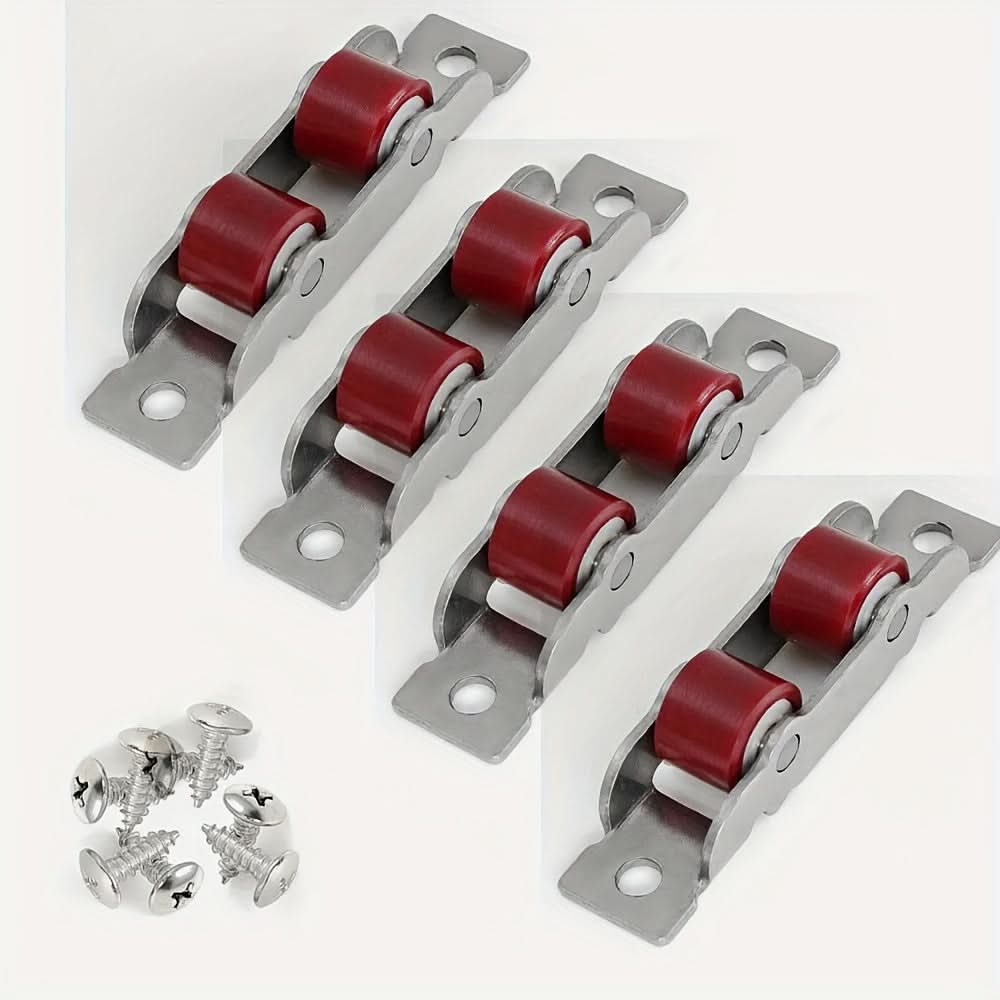 4-Pack Stainless Steel Sliding Door Nylon Pulley Rollers