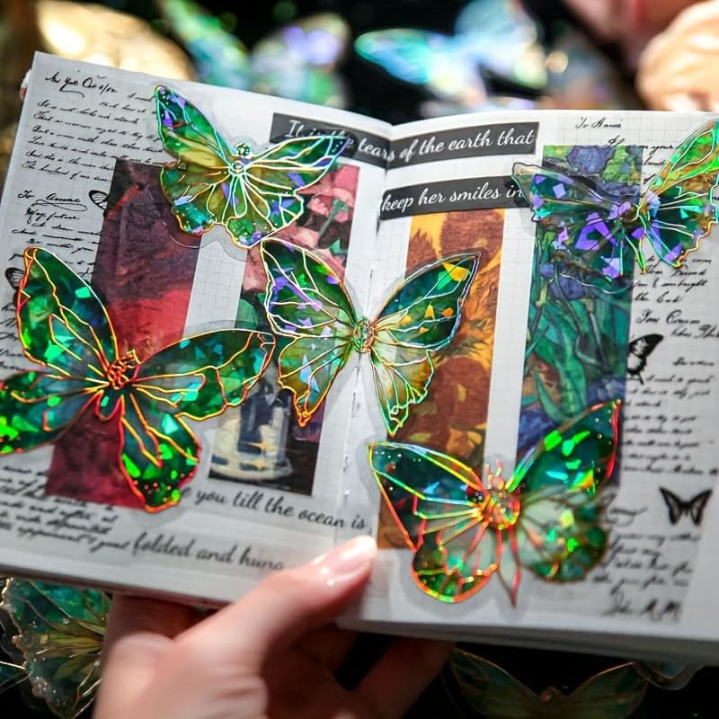 80 3D Holographic Butterfly Stickers for Crafts