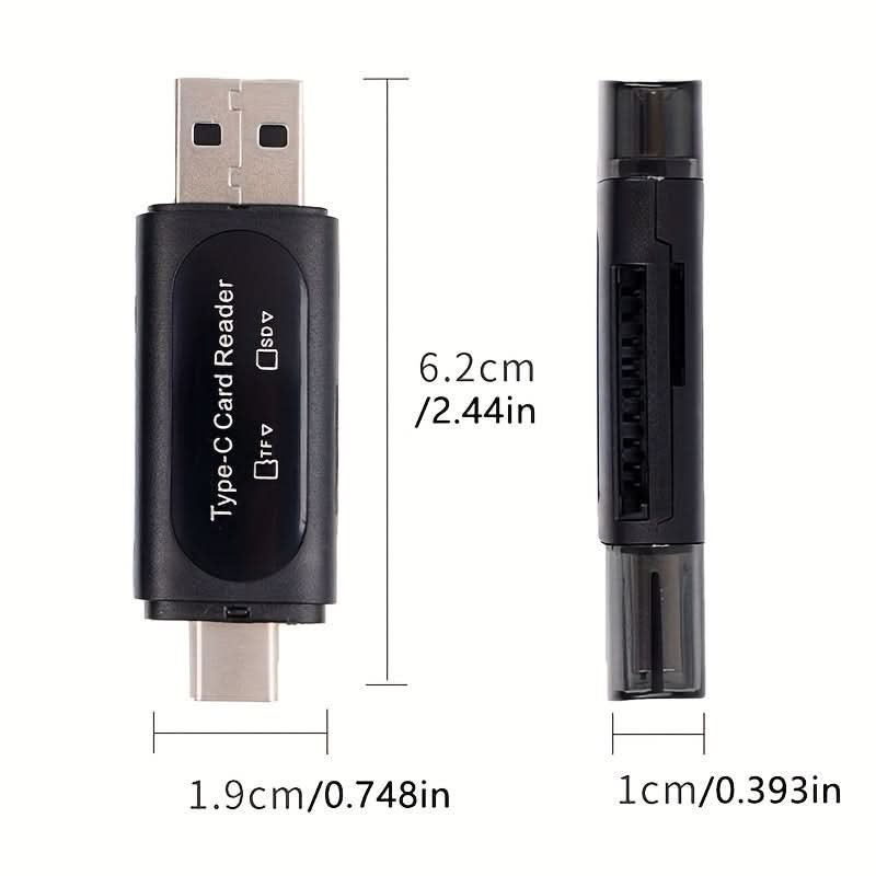 4-in-1 Dual Slot Card Reader - Type C/USB