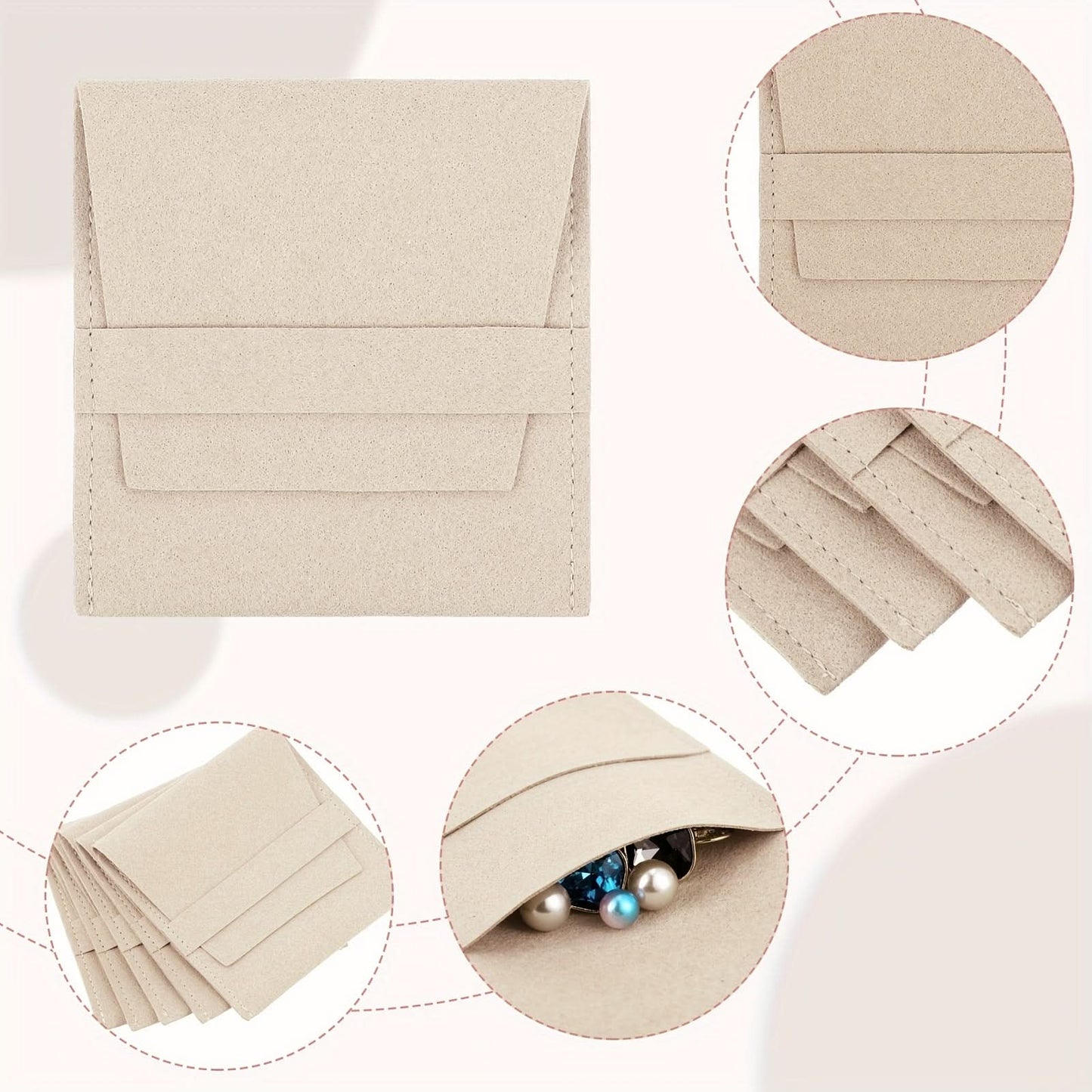 40pcs Luxury Microfiber Jewelry Gift Bags – Soft Drawstring Pouches