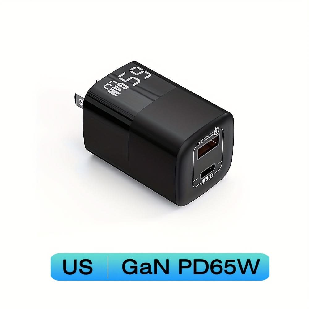 65W GaN USB-C PD Charger - Fast Charging for Laptop, iPhone, MacBook