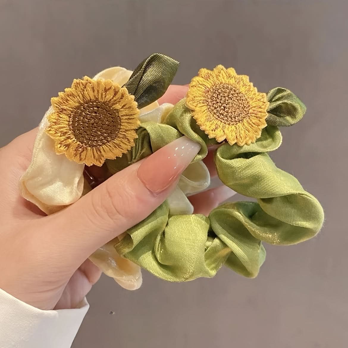 6PCS Sunflower Mesh Hair Scrunchies Set