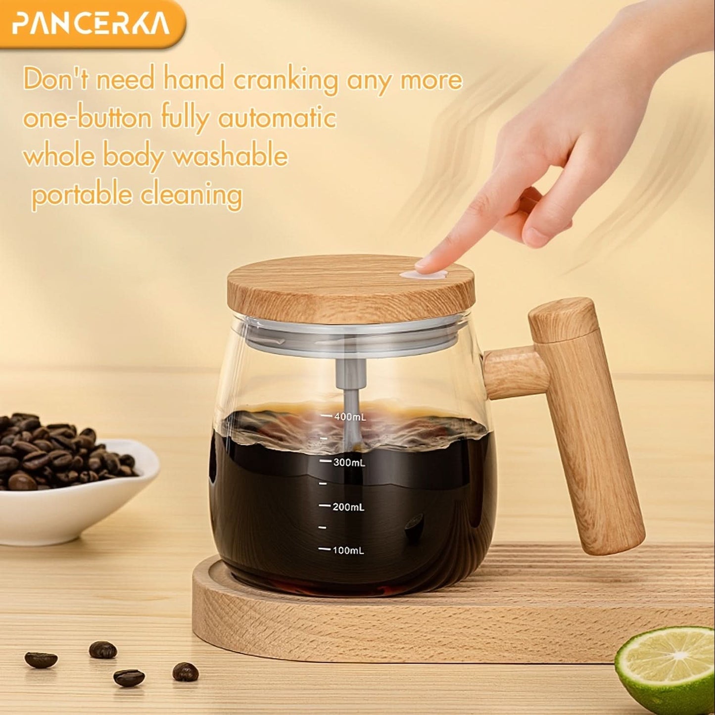 400ml Electric Self-Stirring Mug – Automatic Mixing Glass Cup