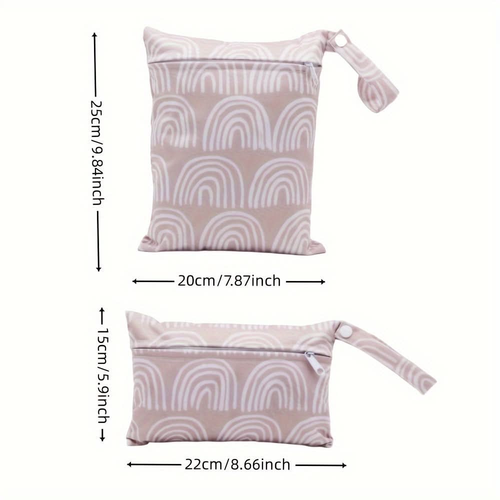 2pcs Waterproof Rainbow Diaper Bags, Reusable Pouches