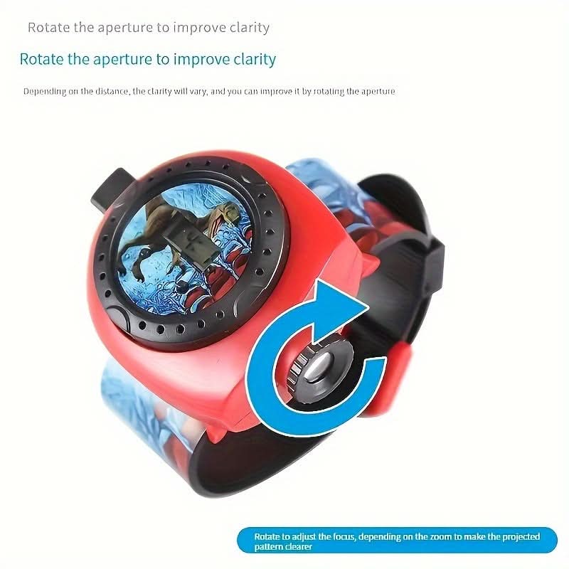 24-Image Cartoon Projector Watch – Digital Wrist Watch with Flashlight