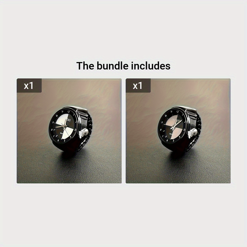 Black Quartz Ring Watch – Casual Unisex Digital Finger Watch