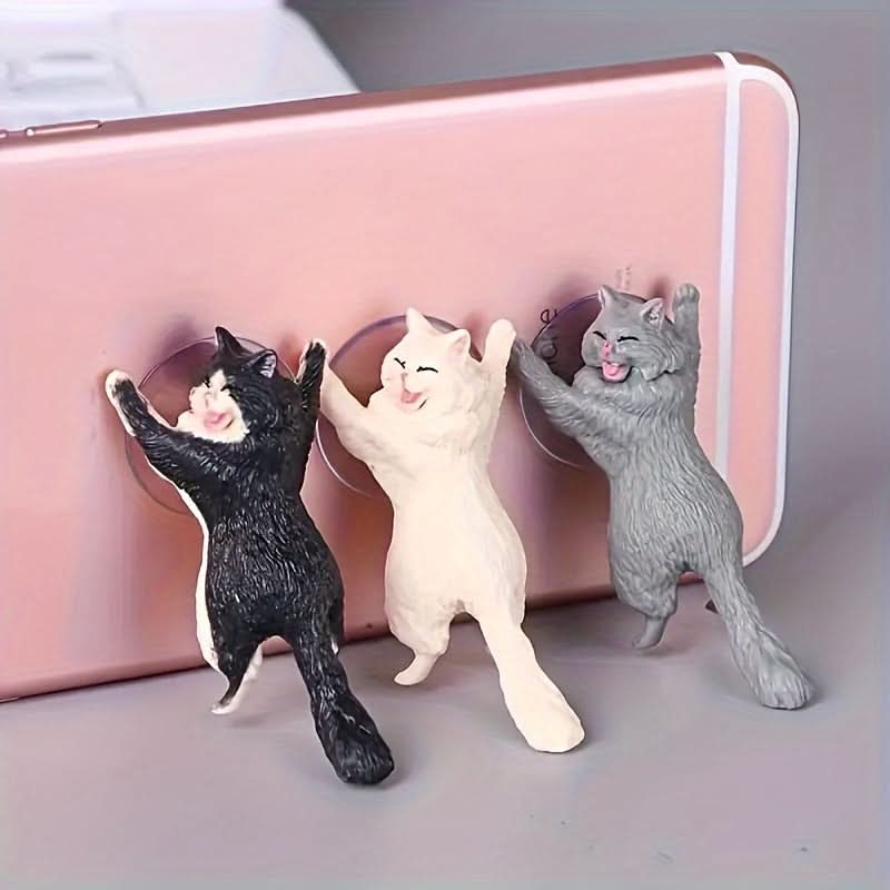6-Pack Cute Cat Phone Holders – Multifunctional Plastic Desk Stands for Car