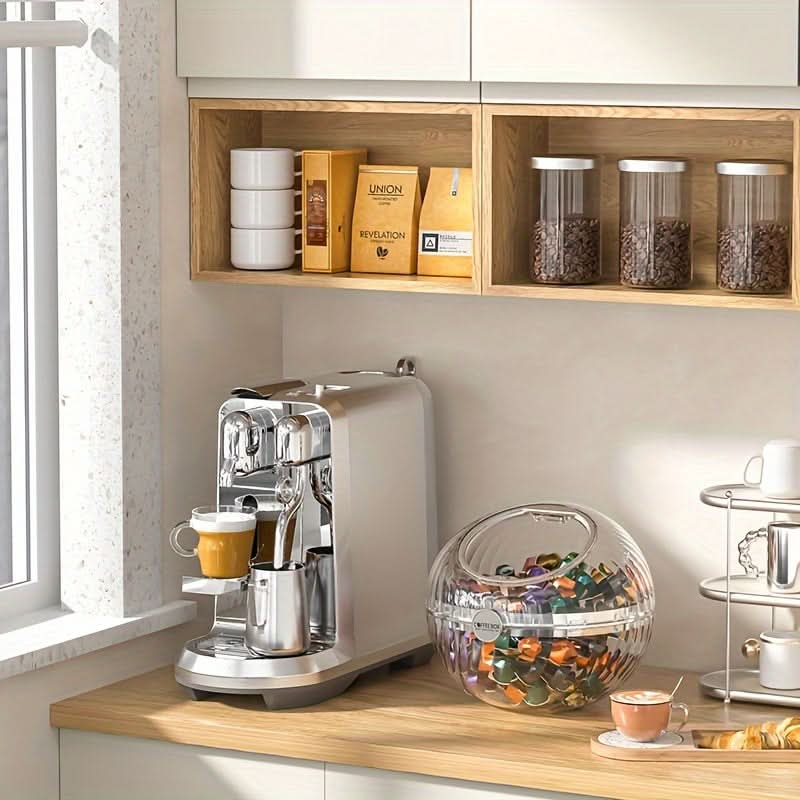 Transparent Oval Coffee Pod Holder – Clear Storage Container