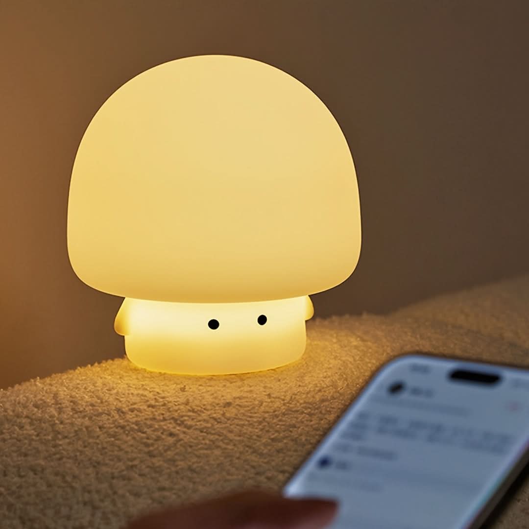 USB Rechargeable White Mushroom Night Light