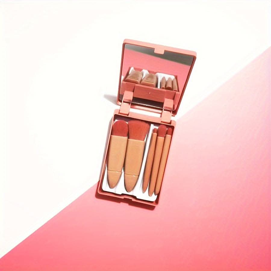 5-pack mini travel portable box with mirror and makeup brushes