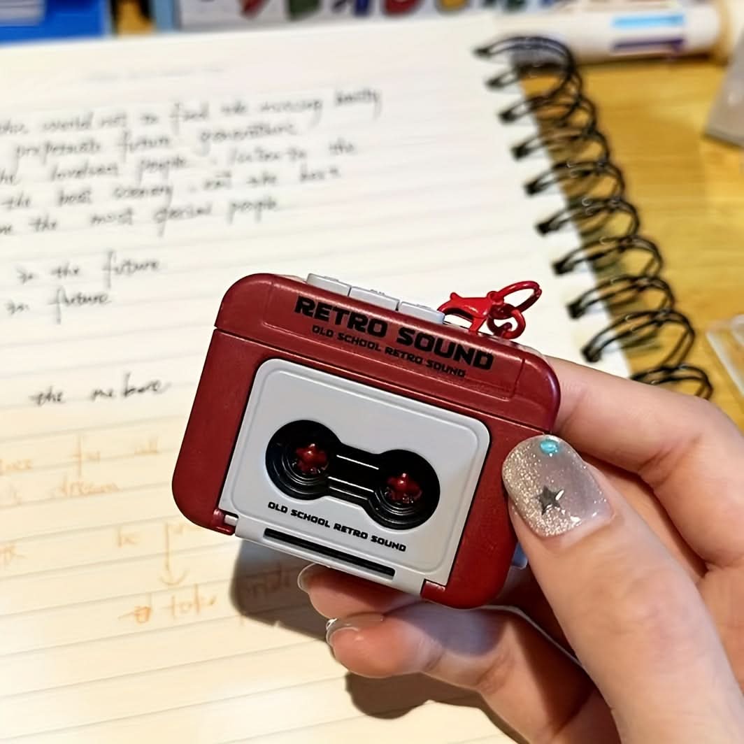 Retro Cassette Player Keychain – PVC Music Gift
