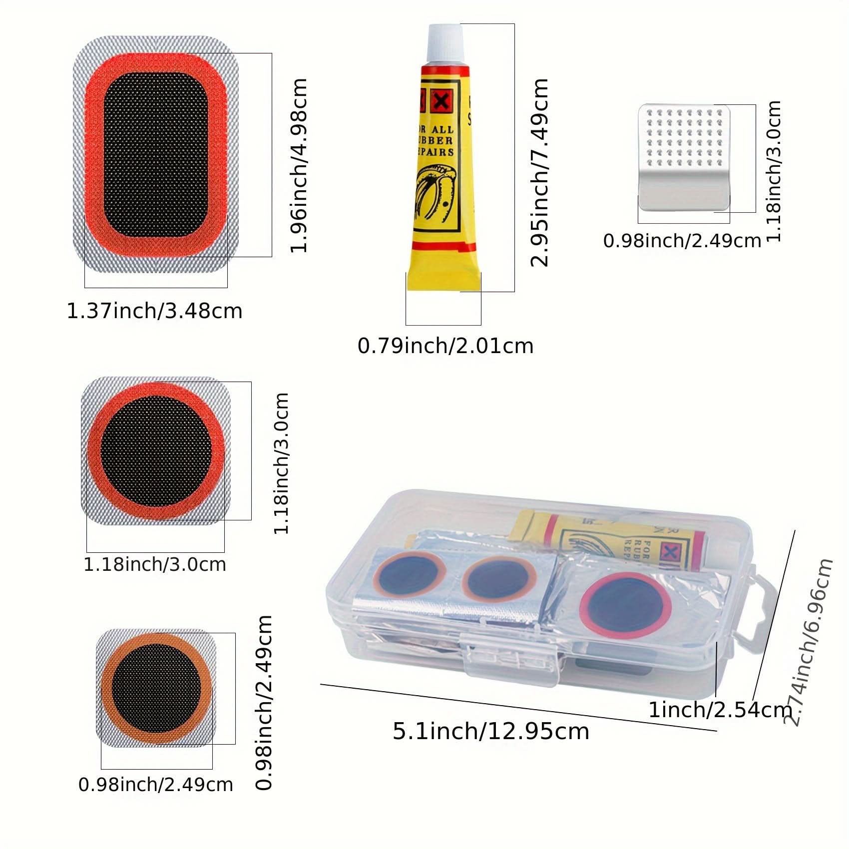 32-Piece Bicycle Tire Repair Kit, Puncture Patch Set