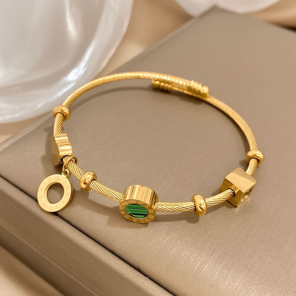 Retro Punk Adjustable Stainless Steel Bangle