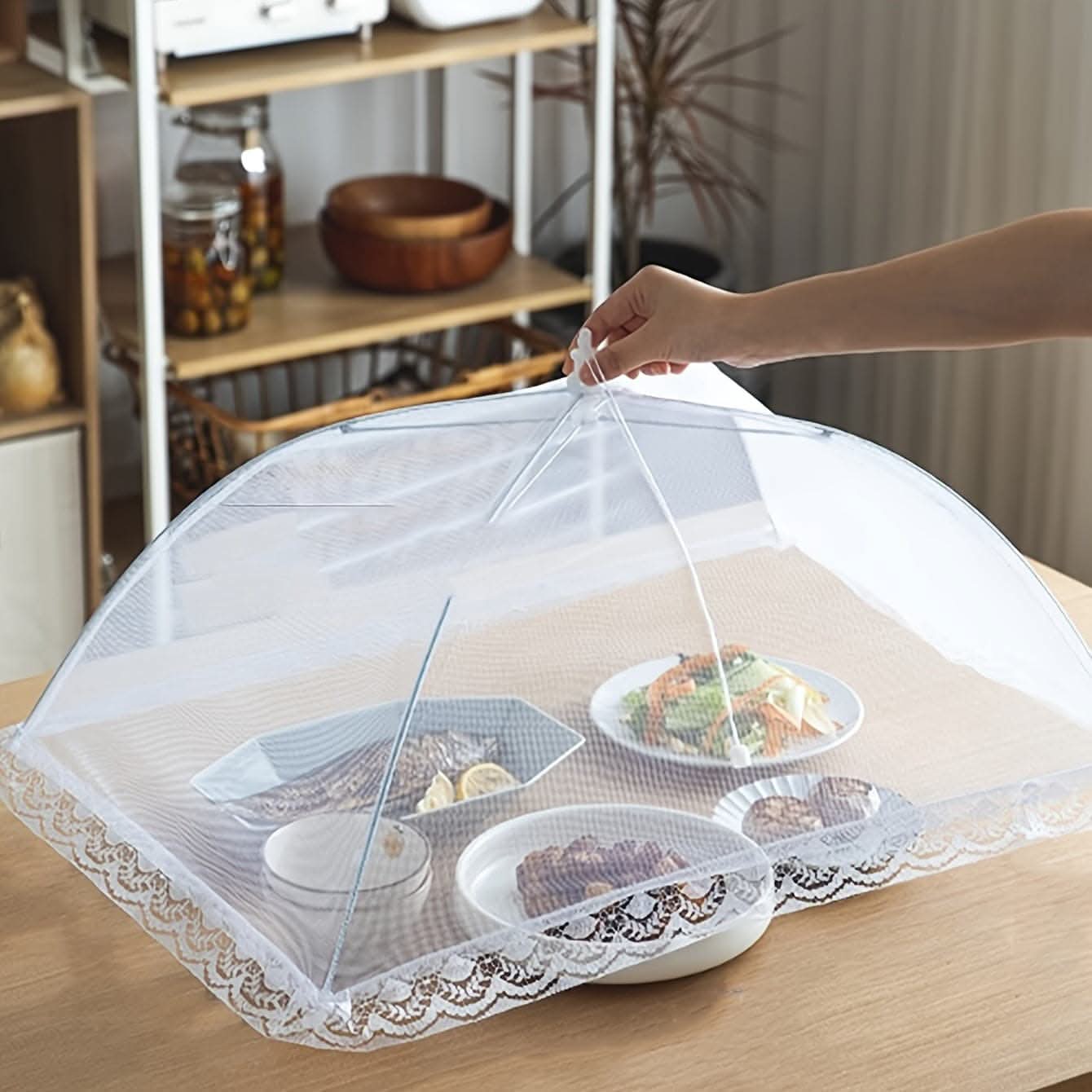 Foldable White Rice Cover – Waterproof, Fly-Proof