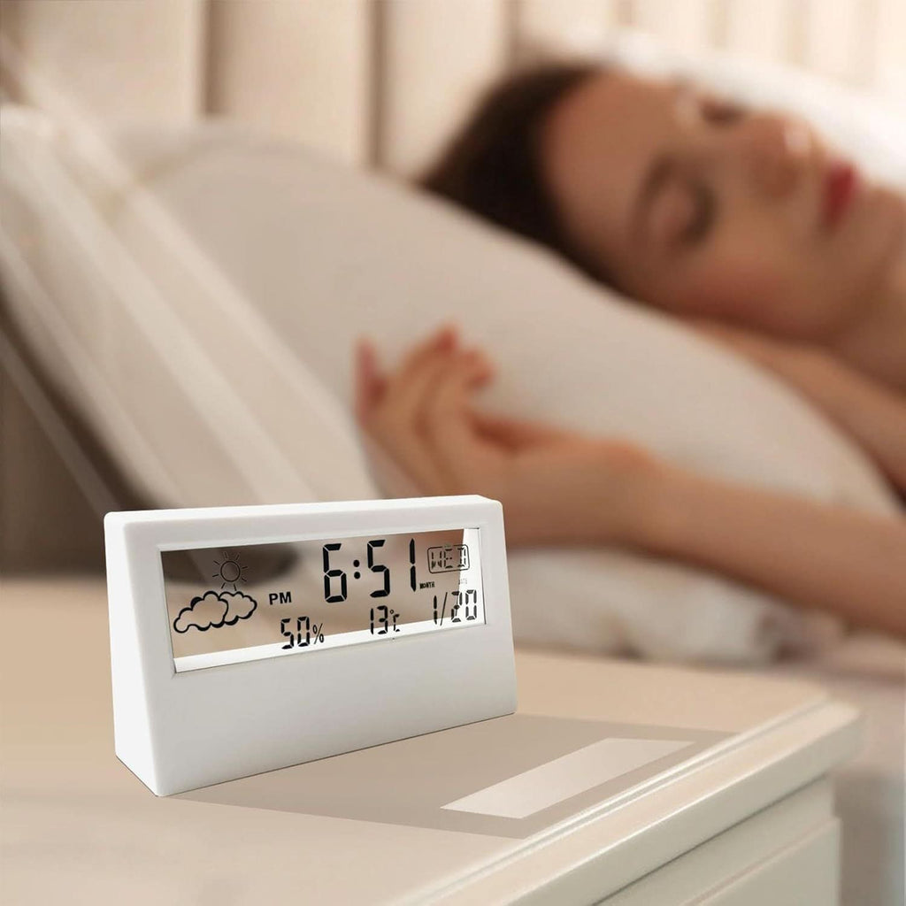 Transparent Digital Desk Clock – Modern LED Alarm Clock