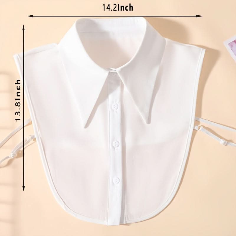 White Chiffon Detachable Faux Half Collar