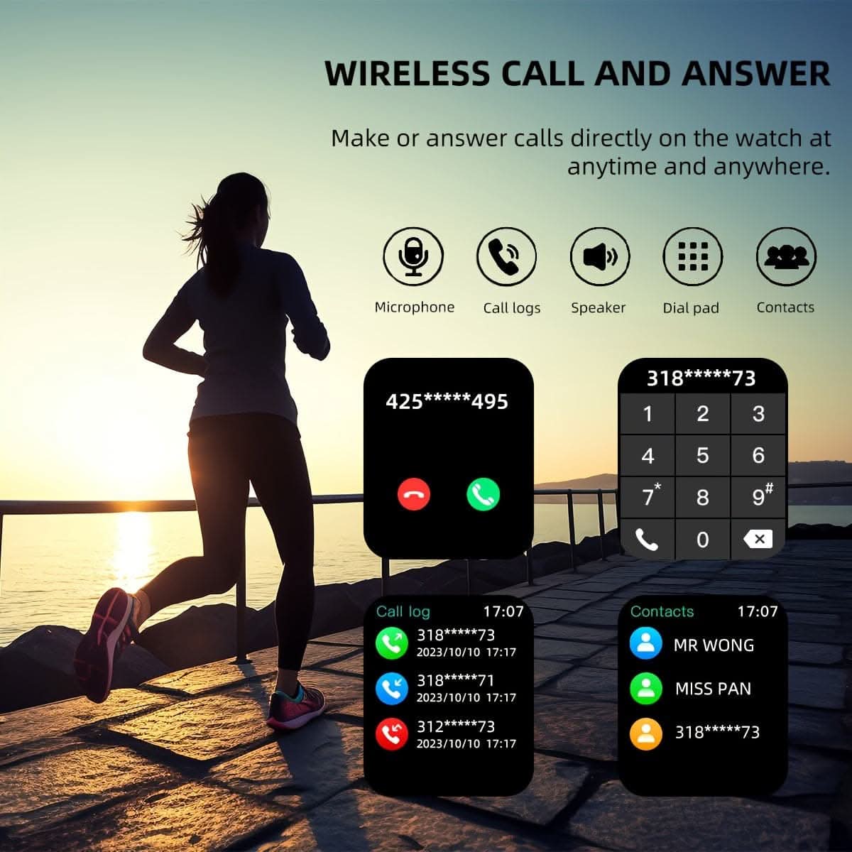 Smart Sports Watch for Men & Women – Full Touchscreen, Fitness Tracker
