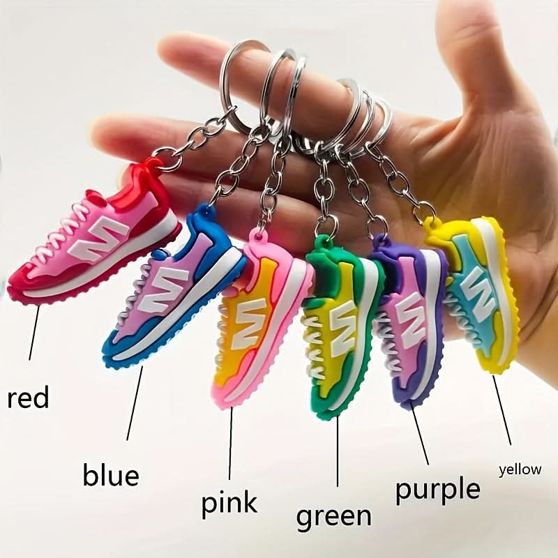6-Pack Mini Sneaker Keychain Set – Sporty Charms