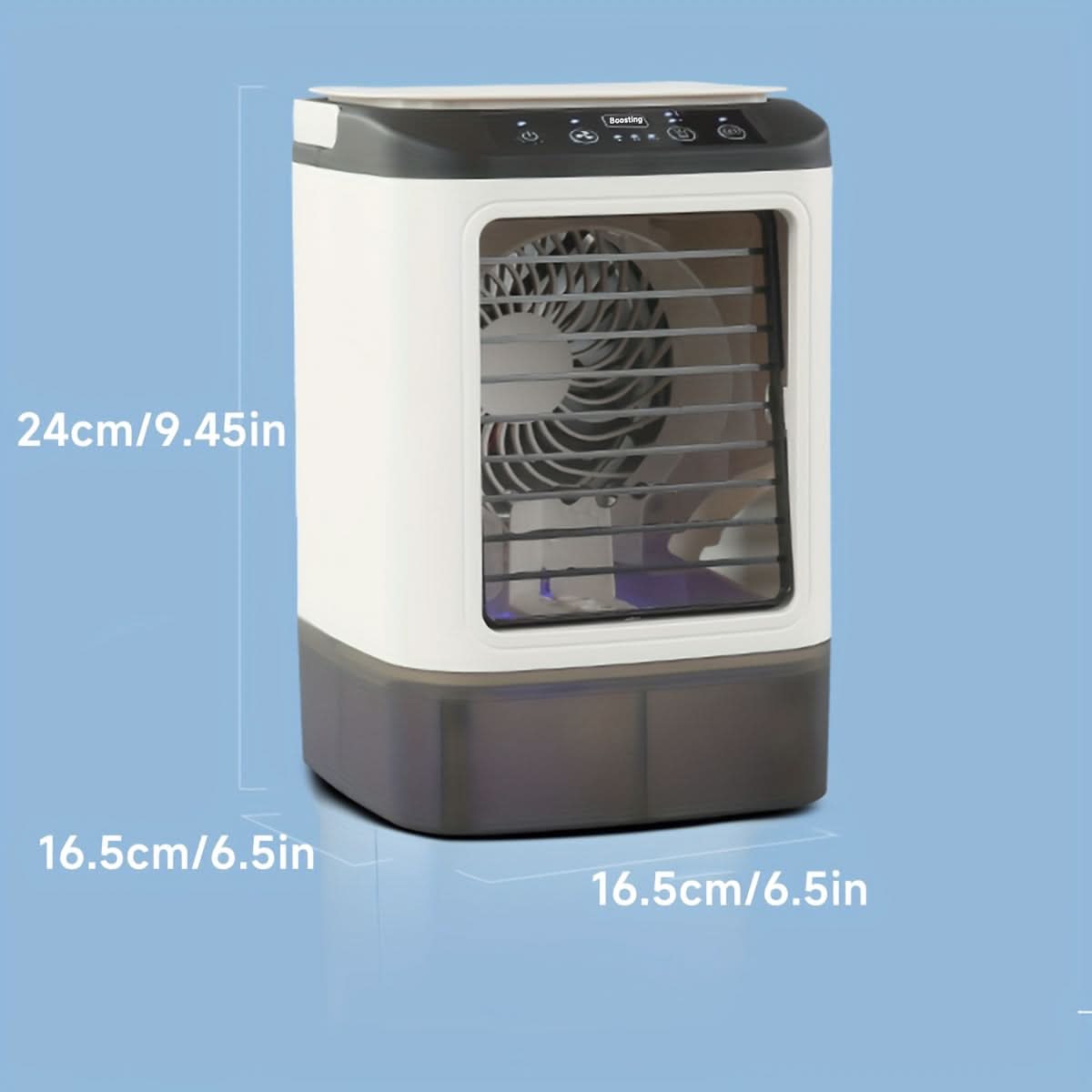 Mini Evaporative Air Cooler with Misting – USB Powered 3-Speed Personal Fan