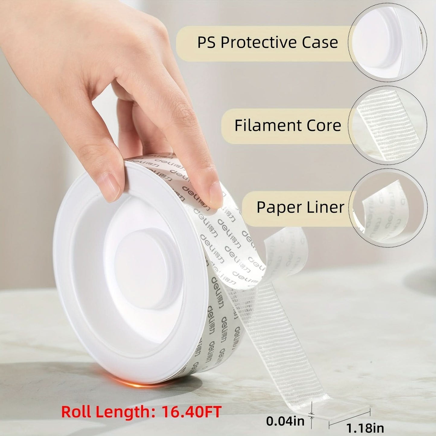 Deli Transparent Double-Sided Tape