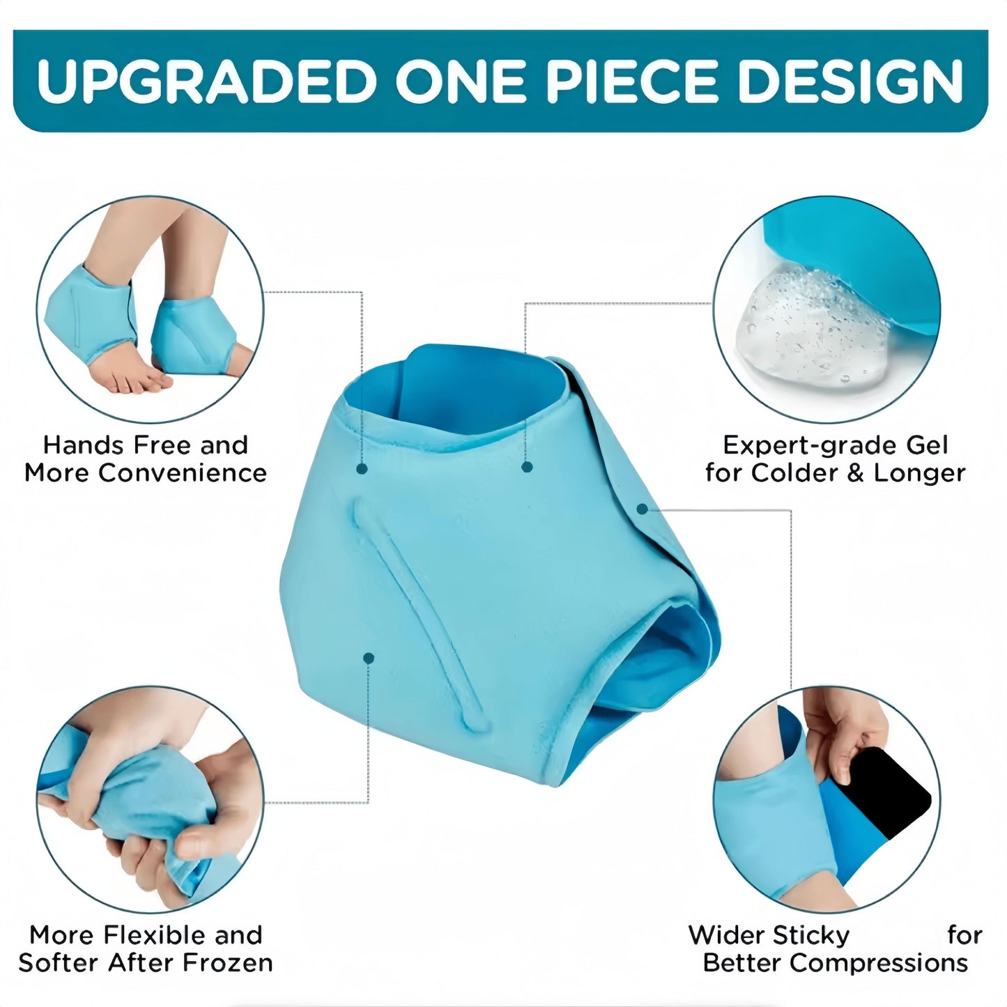 Reusable Ankle Ice Pack Wrap for Foot Pain Relief – Hot/Cold Gel Compress