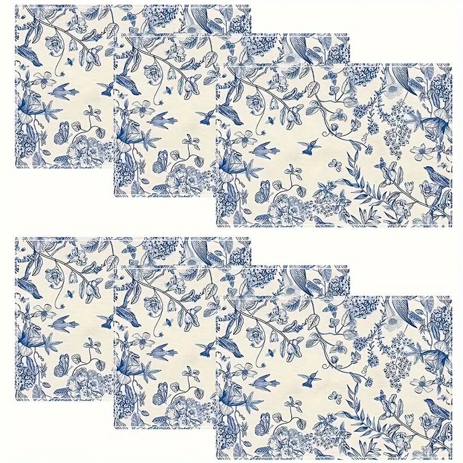 Vintage Hydrangea Placemats Set for Dining