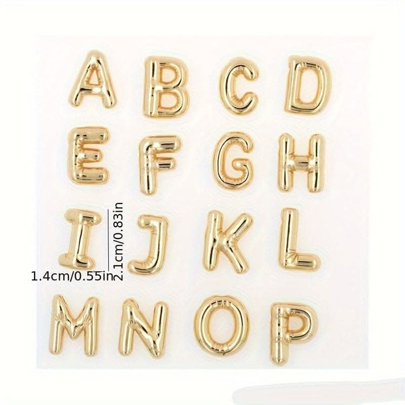 Chunky Golden Alphabet Balloon Pendant Necklace – Stainless Steel