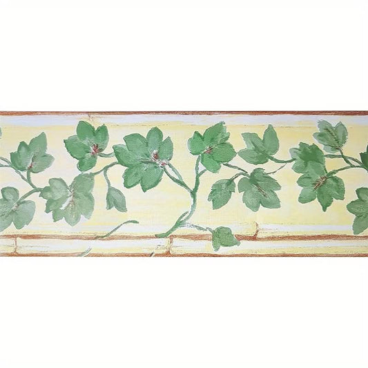 Peel & Stick Green Leaf Pattern Wallpaper Border