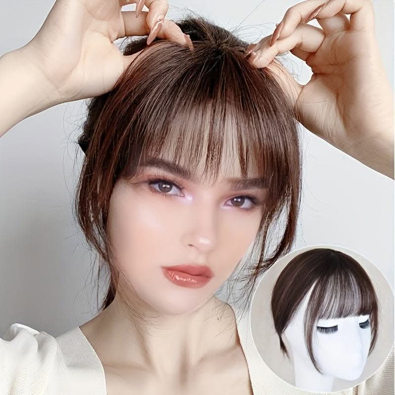 Vibrant Synthetic Hair Toppers with Bangs – Clip-In Hair Extensions