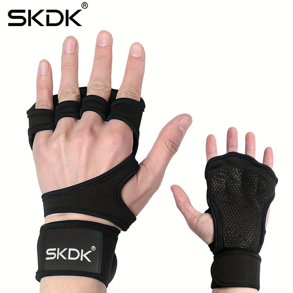 Premium Fitness Gloves with Wrist Support – Non-Slip Grip, Hook-and-Loop Closure