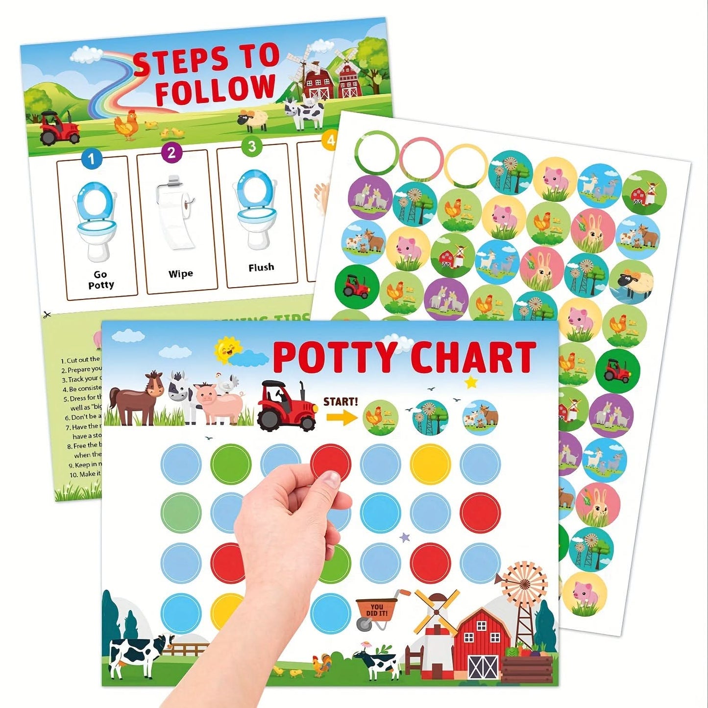Potty Training Sticker Chart for Kids - Fun Themes