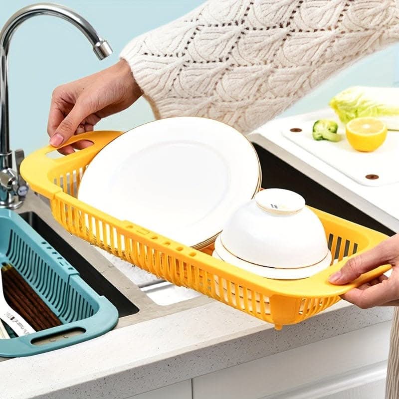 Adjustable Over-the-Sink Colander – Multifunctional Plastic Drain Basket