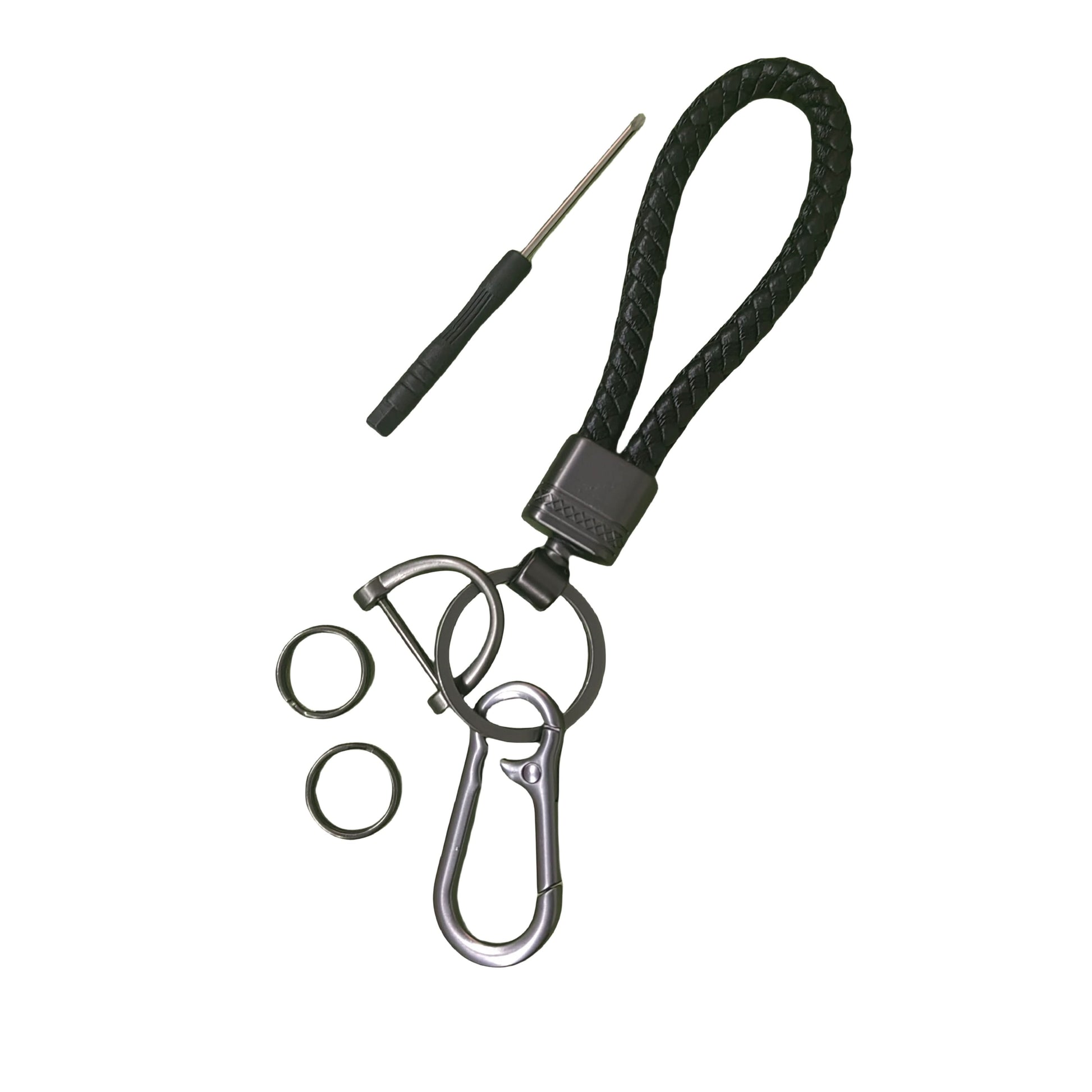 Durable Zinc Alloy Braided Rope Keychain - Men's Gift