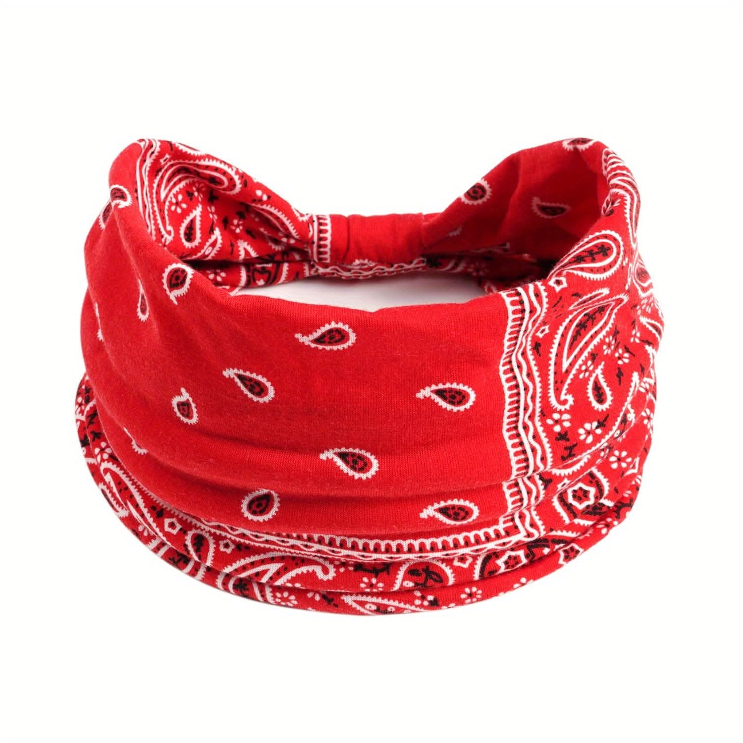 Stylish Boho Turban Headband – Soft Stretchy Paisley Pattern with Knotted Design