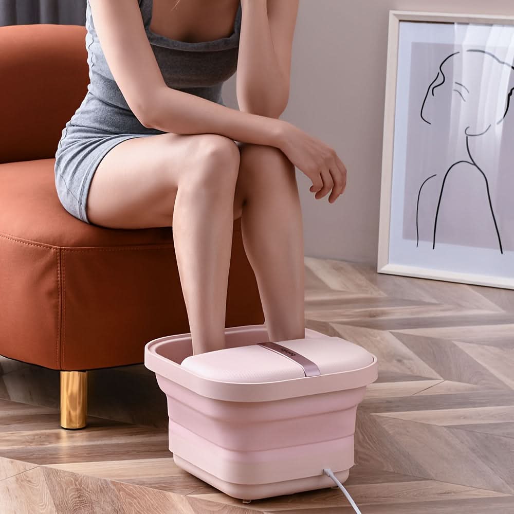 Collapsible Foot Spa Massager with Heater & Bubbles