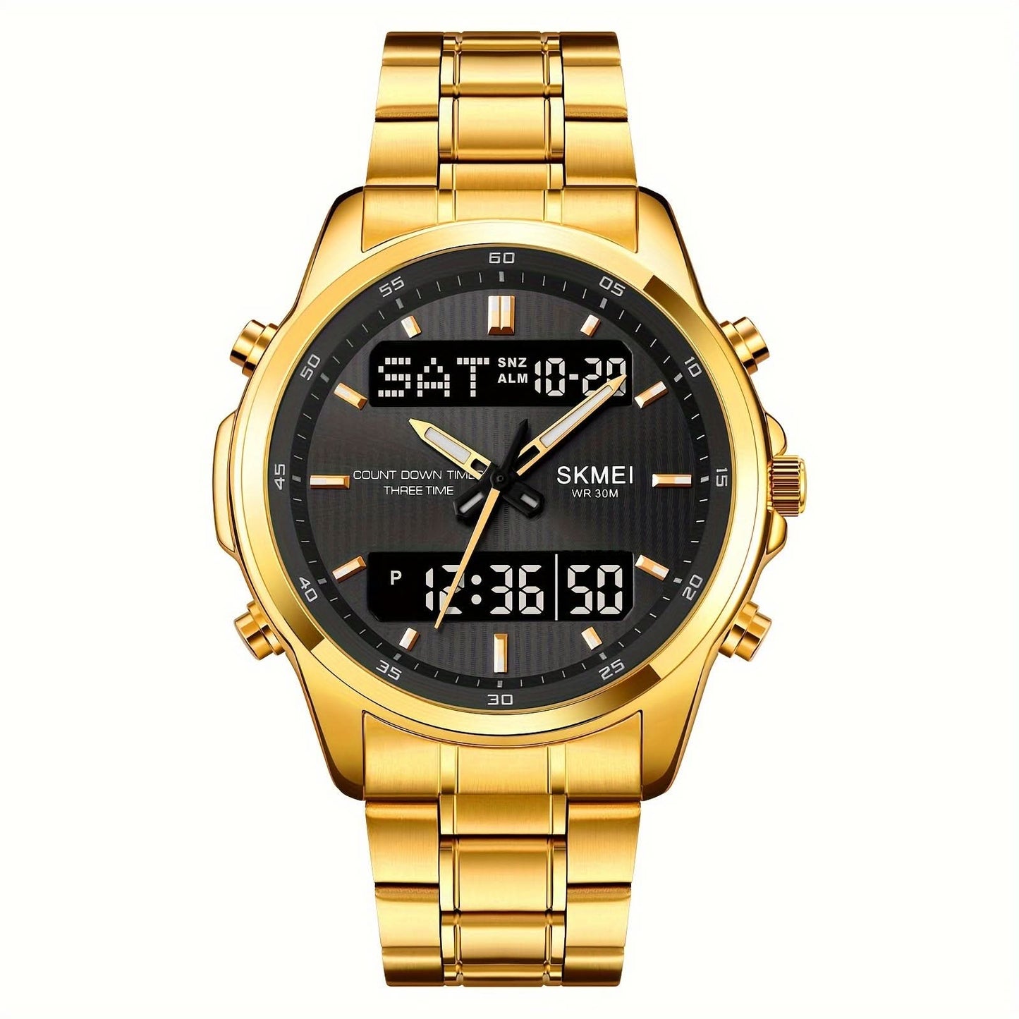 Men’s Multifunction Sports Watch – Digital & Analog, Chronograph, Luminous